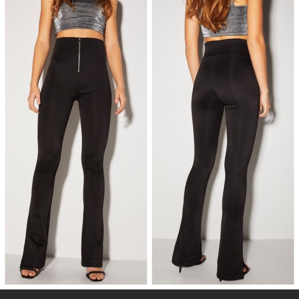 Bershka Black Flared Leggings. Size Small